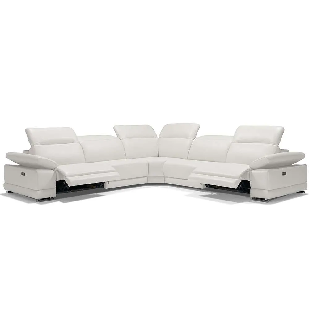 Escape Italian Leather Sectional- White