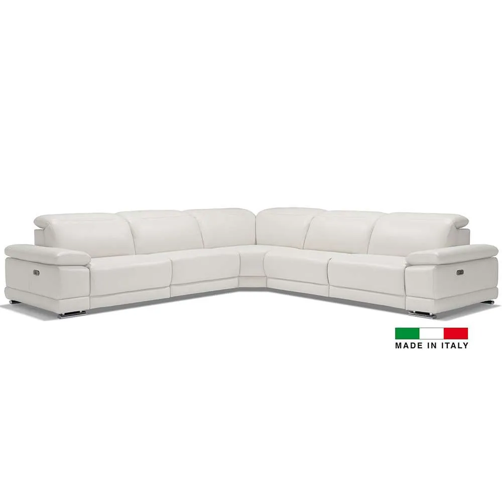 Escape Italian Leather Sectional- White