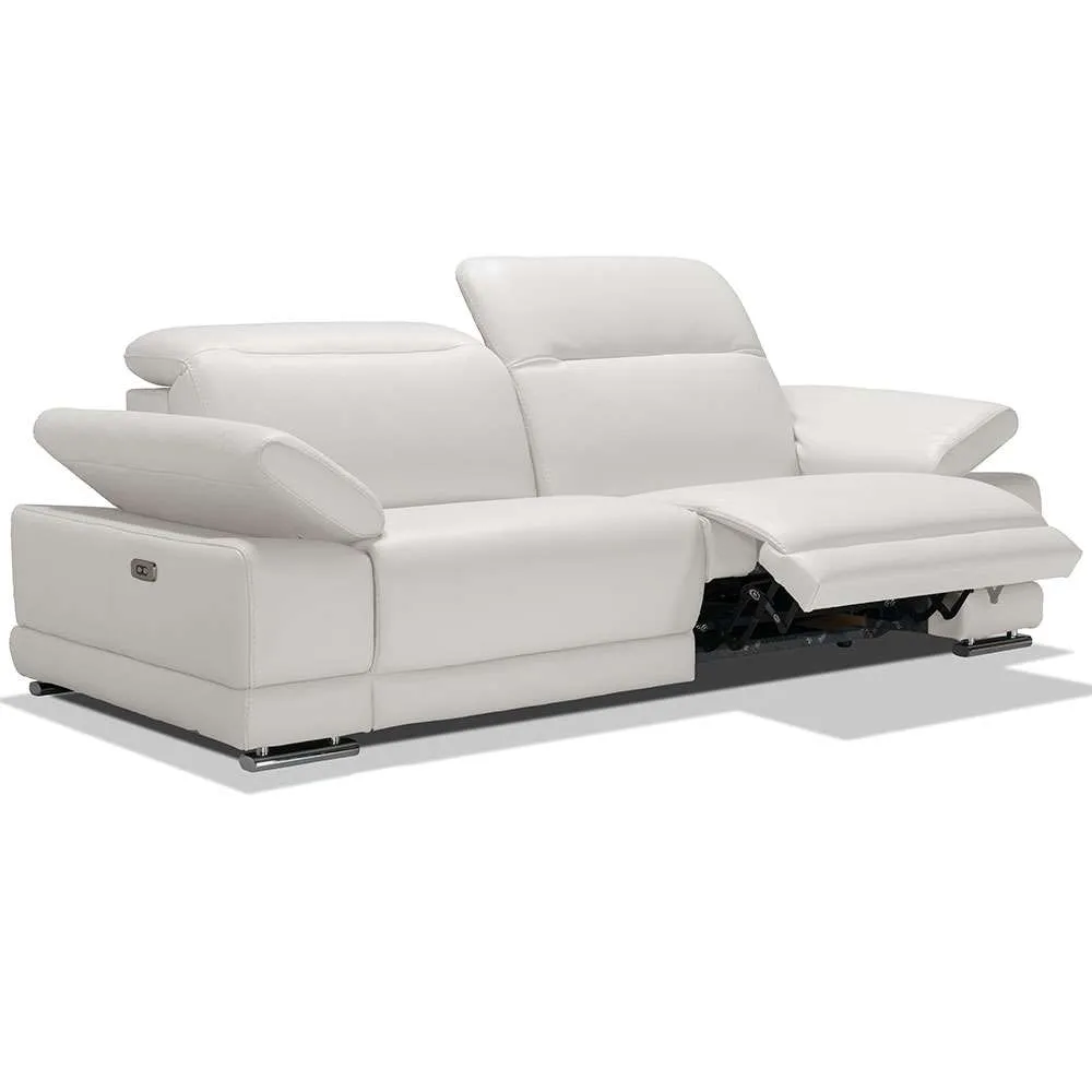 Escape Italian Leather Loveseat- White-3