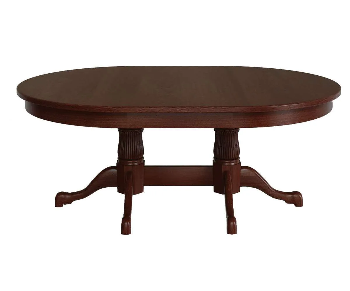 Reeded Tulip Double Pedestal Dining Table