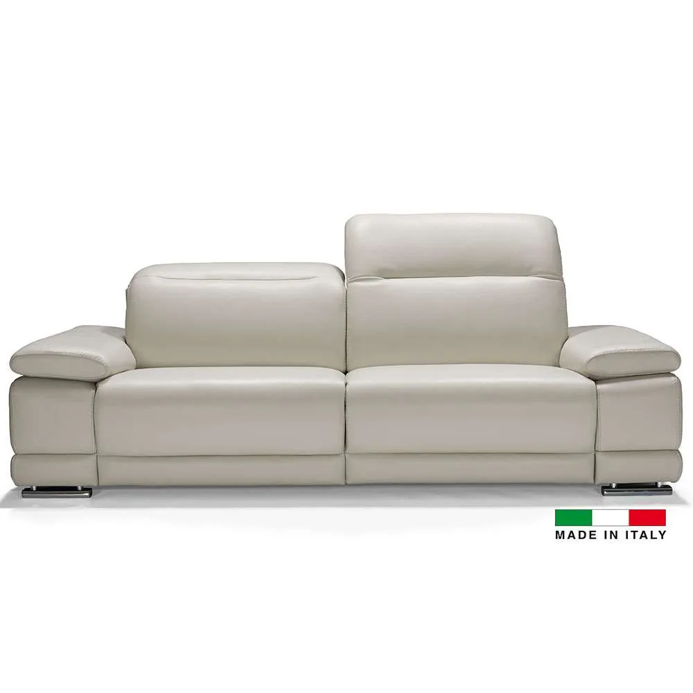 Escape Italian Leather Sofa- Light Grey
