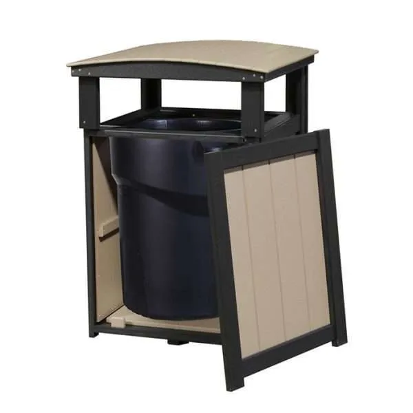 Outdoor Poly Trash Can With Open Back