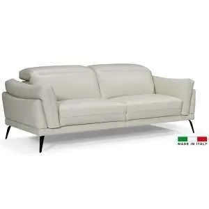 Bellini Italian Leather Casino Loveseat- Grey