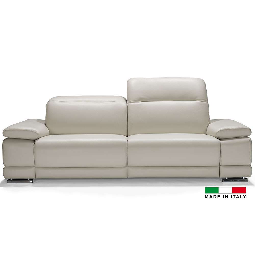 Escape Italian Leather Loveseat- Light Grey