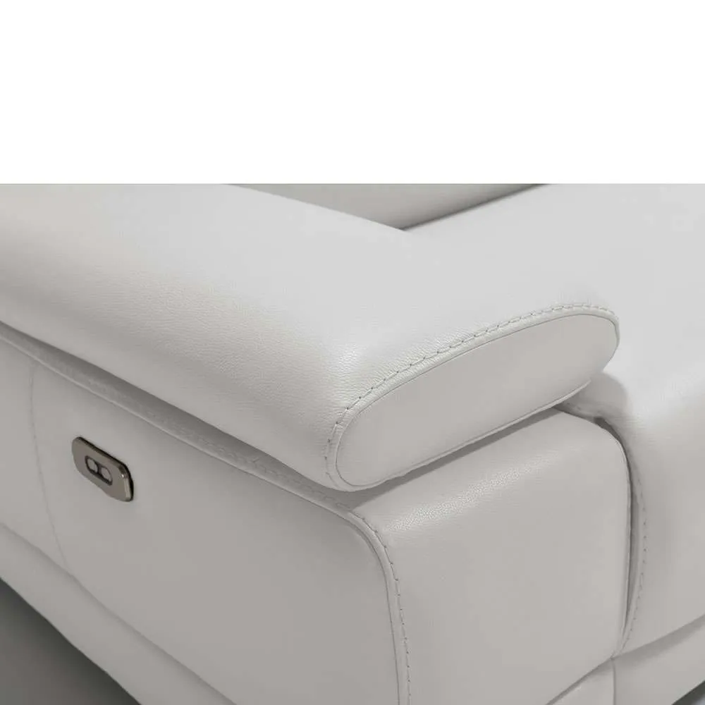 Escape Italian Leather Loveseat- White-2