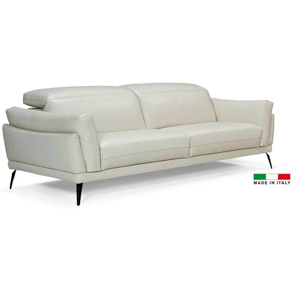 Bellini Italian Leather Casino Sofa- Grey