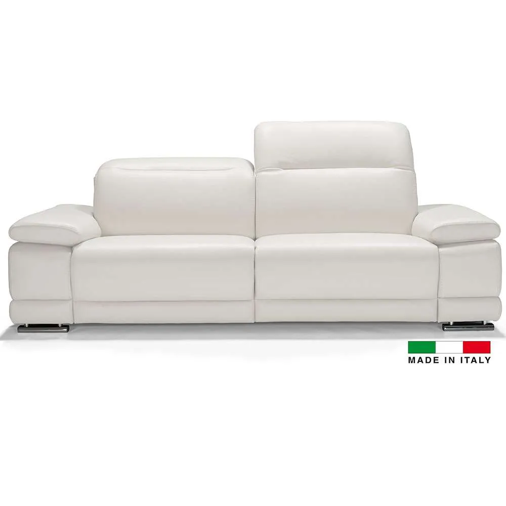 Escape Italian Leather Loveseat- White