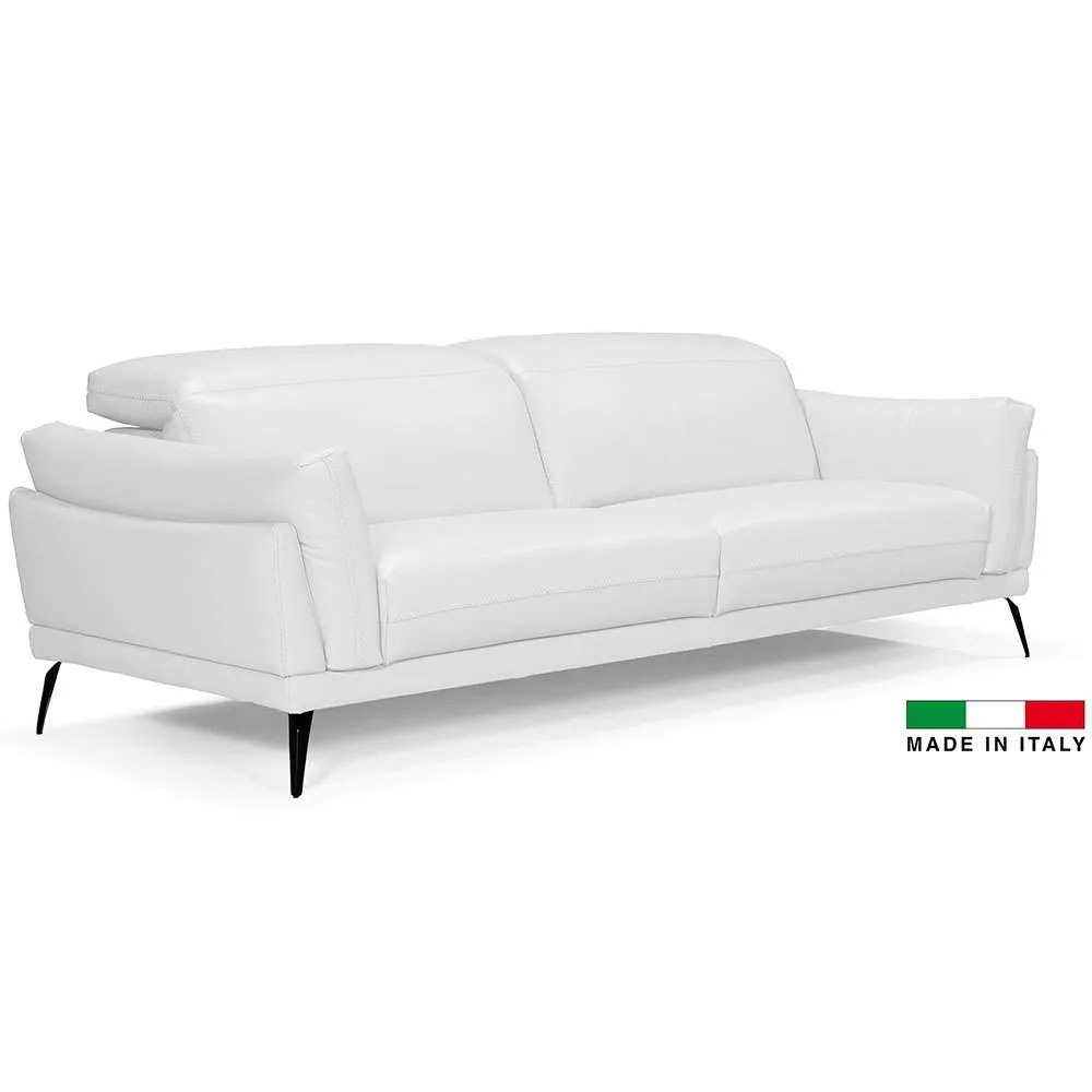 Bellini Italian Leather Casino Sofa- White