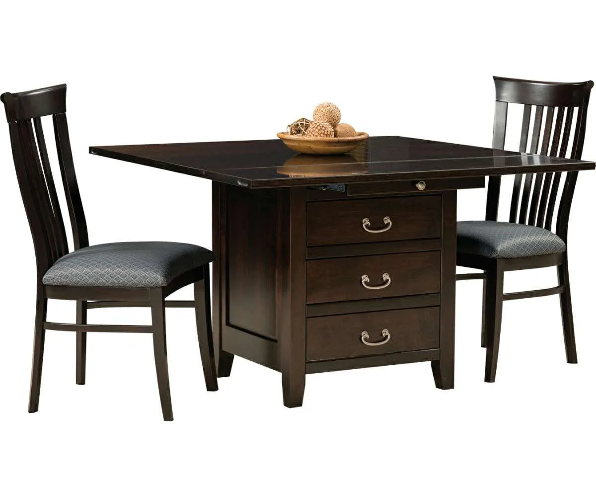 Flip Top Dining Table w/ 3 Drawer Base