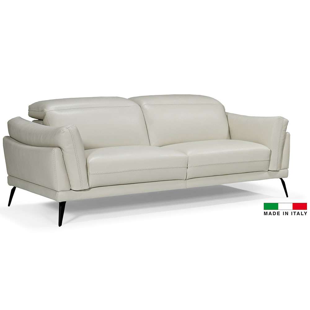 Bellini Italian Leather Casino Loveseat- Grey