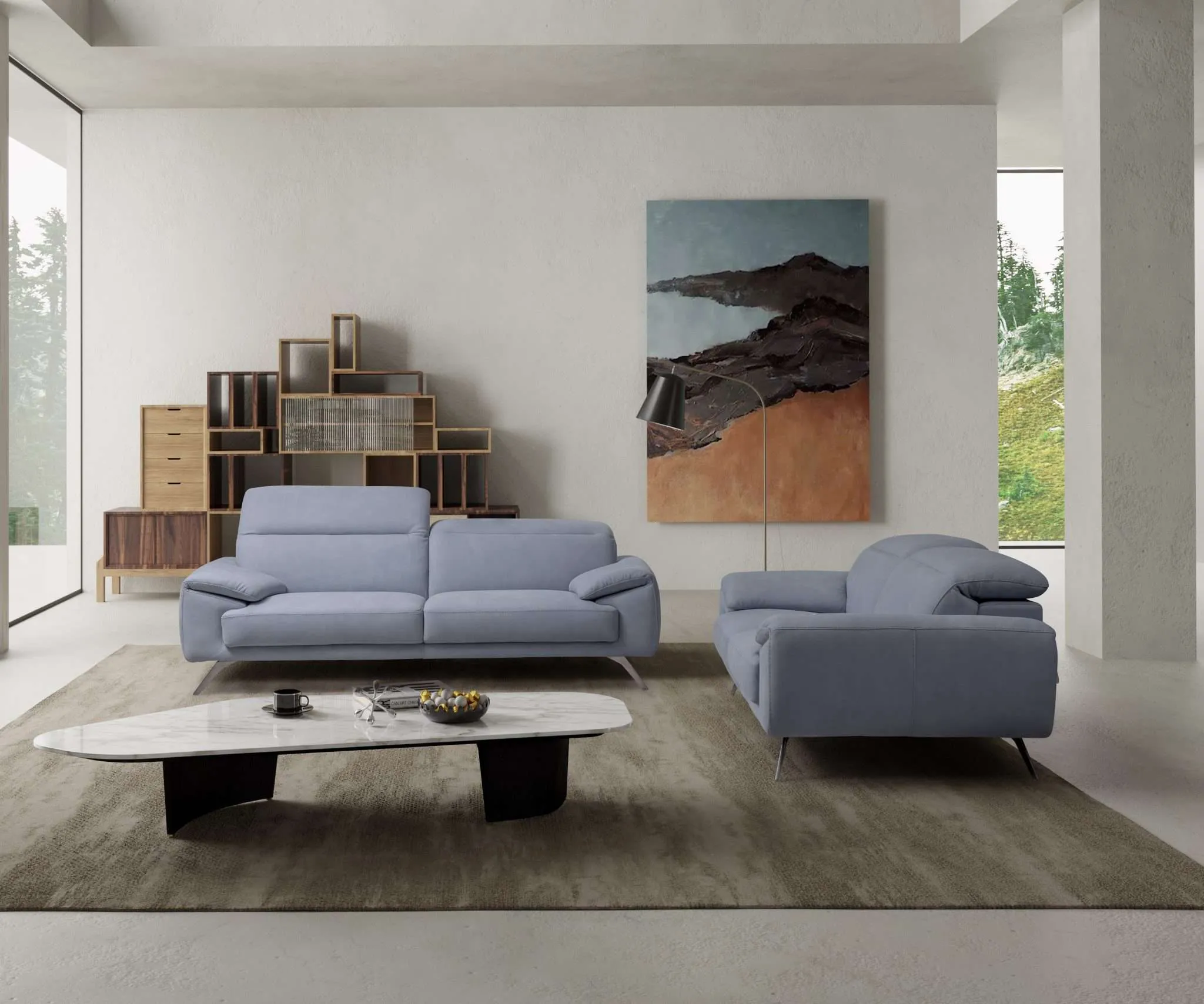 Swing Sofa Italian Leather LBLU