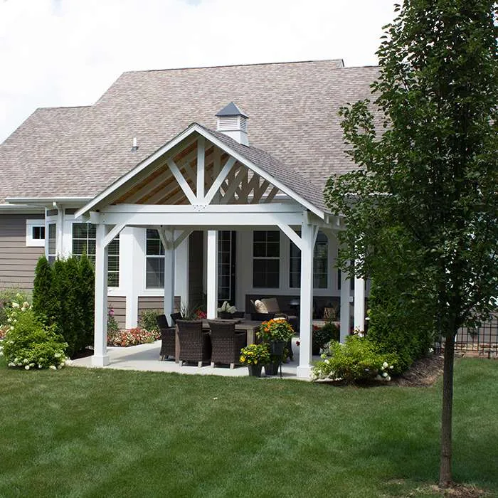 Pergola attached to house