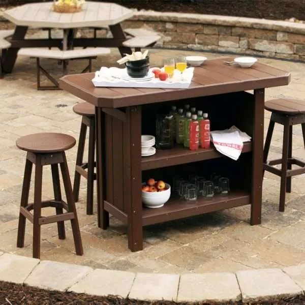 Poly Serving Bar - Chestnut Brown