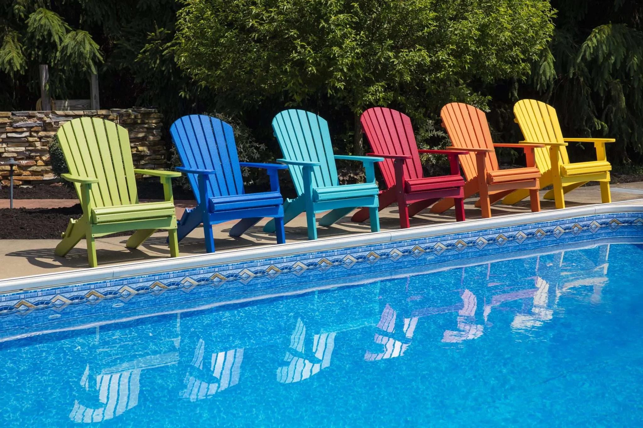 Comfo Back Folding Adirondack Chairs - Tropical Colors (3)