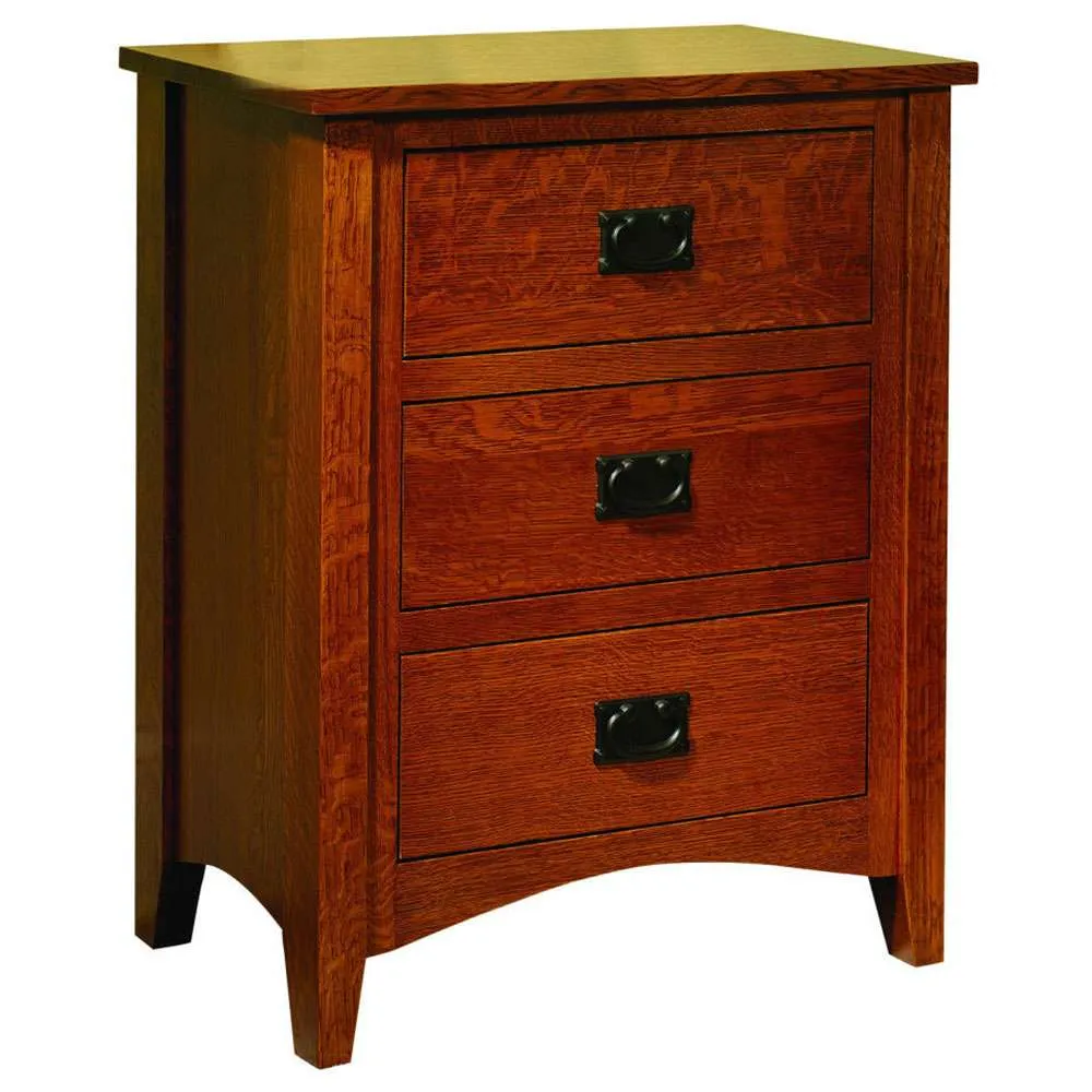 Mission Antique 3 Drawer Nightstand